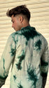 Kzari Handcrafted Green Tie & Dye Kurta with Exquisite Borders
