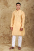 Veshbhoshaa Bluesaanchi Royal Elegance Bisque Handloom Embroidery Kurta Set