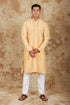 Veshbhoshaa Bluesaanchi Royal Elegance Bisque Handloom Embroidery Kurta Set