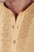 Veshbhoshaa Bluesaanchi Royal Elegance Bisque Handloom Embroidery Kurta Set