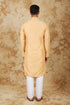 Veshbhoshaa Bluesaanchi Royal Elegance Bisque Handloom Embroidery Kurta Set