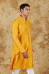 Veshbhoshaa Bluesaanchi Royal Elegance Yellow Handloom Embroidery Kurta Set