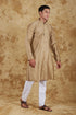 Veshbhoshaa Bluesaanchi Royal Elegance Ecru Handloom Embroidery Kurta Set