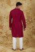 Veshbhoshaa Bluesaanchi Royal Elegance Crimson Handloom Embroidery Kurta Set