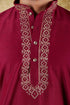 Veshbhoshaa Bluesaanchi Royal Elegance Crimson Handloom Embroidery Kurta Set