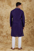 Veshbhoshaa Bluesaanchi Royal Elegance Space Blue Handloom Embroidery Kurta Set