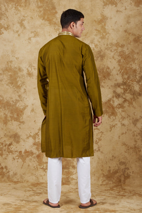 Veshbhoshaa Bluesaanchi Mirror Magic Field Drab Men'S Kurta Set