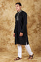 Veshbhoshaa Bluesaanchi Mirror Magic Black Men'S Kurta Set