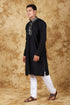 Veshbhoshaa Bluesaanchi Mirror Magic Black Men'S Kurta Set