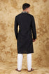 Veshbhoshaa Bluesaanchi Mirror Magic Black Men'S Kurta Set