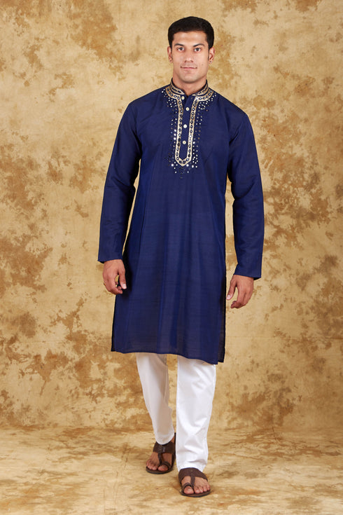 Veshbhoshaa Bluesaanchi Mirror Magic Blue Men'S Kurta Set