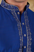 Veshbhoshaa Bluesaanchi Sunshine: Handwoven Embroidered Kurta Set Dark Blue