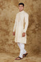 Veshbhoshaa Bluesaanchi Chandery Silk Light Khaki Embroidered Kurta Set