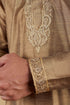 Veshbhoshaa Bluesaanchi Sunshine: Handwoven Embroidered Kurta Set Raw Umber