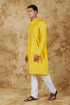 Veshbhoshaa Bluesaanchi Sunshine: Handwoven Embroidered Kurta Set Maize Yellow