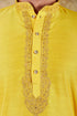 Veshbhoshaa Bluesaanchi Sunshine: Handwoven Embroidered Kurta Set Maize Yellow