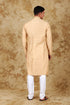 Veshbhoshaa Bluesaanchi Chandery Silk Khaki Embroidered Kurta Set