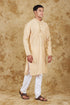 Veshbhoshaa Bluesaanchi Chandery Silk Khaki Embroidered Kurta Set