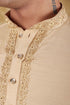 Veshbhoshaa Bluesaanchi Chandery Silk Khaki Embroidered Kurta Set