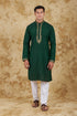 Veshbhoshaa Bluesaanchi Sunshine: Handwoven Embroidered Kurta Set Castleton Green