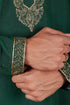Veshbhoshaa Bluesaanchi Sunshine: Handwoven Embroidered Kurta Set Castleton Green