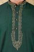 Veshbhoshaa Bluesaanchi Sunshine: Handwoven Embroidered Kurta Set Castleton Green