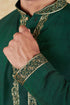 Veshbhoshaa Bluesaanchi Sunshine: Handwoven Embroidered Kurta Set Castleton Green