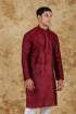 Veshbhoshaa Bluesaanchi Banarsi Silk Maroon Kurta Set