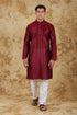 Veshbhoshaa Bluesaanchi Banarsi Silk Maroon Kurta Set
