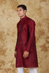 Veshbhoshaa Bluesaanchi Banarsi Silk Maroon Kurta Set