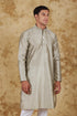 Veshbhoshaa Bluesaanchi Banarsi Silk Silver Kurta Set