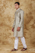 Veshbhoshaa Bluesaanchi Banarsi Silk Silver Kurta Set