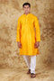Veshbhoshaa Bluesaanchi Banarsi Silk Yellow Kurta Set