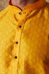 Veshbhoshaa Bluesaanchi Banarsi Silk Yellow Kurta Set