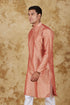 Veshbhoshaa Bluesaanchi Banarsi Silk Salmon Kurta Set
