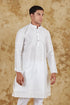 Veshbhoshaa Bluesaanchi Banarsi Silk White Kurta Set