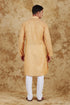 Veshbhoshaa Bluesaanchi Chanderi Silk Embroidered Kurta Set" Earth Yellow