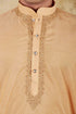 Veshbhoshaa Bluesaanchi Chanderi Silk Embroidered Kurta Set" Earth Yellow