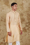 Veshbhoshaa Bluesaanchi Chanderi Silk Embroidered Kurta Set" Navajo White
