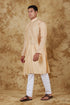 Veshbhoshaa Bluesaanchi Chanderi Silk Embroidered Kurta Set" Navajo White