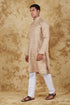 Veshbhoshaa Bluesaanchi Khaki Textured Men'S Kurta Set