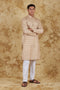 Veshbhoshaa Bluesaanchi Khaki Textured Men'S Kurta Set