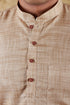 Veshbhoshaa Bluesaanchi Khaki Textured Men'S Kurta Set