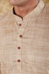 Veshbhoshaa Bluesaanchi Khaki Textured Men'S Kurta Set