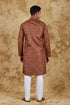 Veshbhoshaa Bluesaanchi Dark Brown Textured Men'S Kurta Set
