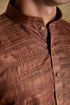 Veshbhoshaa Bluesaanchi Dark Brown Textured Men'S Kurta Set