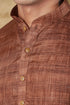Veshbhoshaa Bluesaanchi Dark Brown Textured Men'S Kurta Set