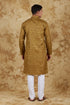 Veshbhoshaa Bluesaanchi Mustard Textured Men'S Kurta Set