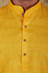 Veshbhoshaa Bluesaanchi Dark Yellow Textured Men'S Kurta Set