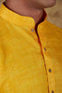 Veshbhoshaa Bluesaanchi Dark Yellow Textured Men'S Kurta Set